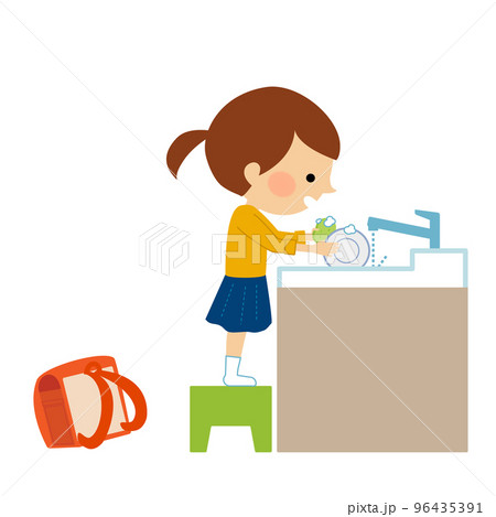 家事手伝いをする小学生 ヤングケアラー 家事手伝いをする小学生 ヤングケアラー 96435391