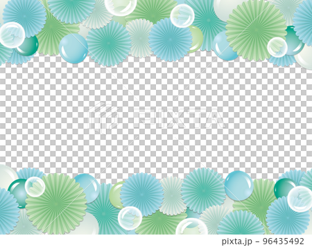 グリーンのペーパーファンのフレーム 96435492