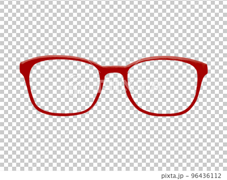 眼鏡框紅色（PNG鏡片透光） 96436112