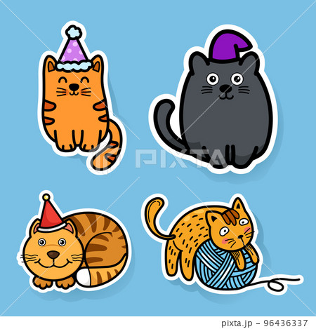illustration isolated cartoon cute cat vector 96436337