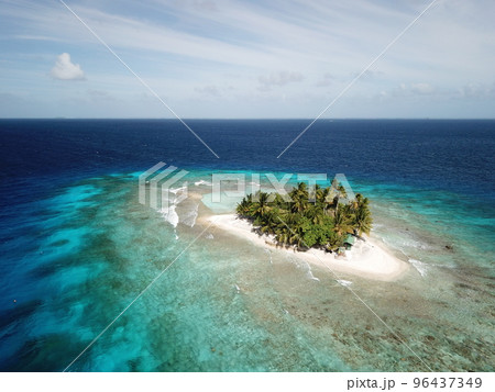 Uninhabited island JEEP island in Chuuk, Micronesia. Here is the world's greatest wreck diving destination.Uninhabited island Fonom island in Chuuk, Micronesia. Here is the world's greatest wreck div 96437349