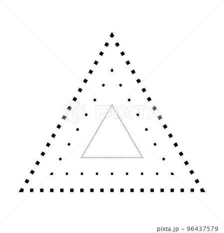 Tracing triangle shape broken line element for preschool, kindergarten and Montessori kids prewriting, drawing and cutting practice activities in vector illustration Tracing triangle shape broken line element for preschool, kindergarten and Montessori kids prewriting, drawing and cutting practice activities in vector illustration 96437579