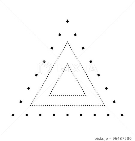 Tracing triangle shape broken line element for preschool, kindergarten and Montessori kids prewriting, drawing and cutting practice activities in vector illustration Tracing triangle shape broken line element for preschool, kindergarten and Montessori kids prewriting, drawing and cutting practice activities in vector illustration 96437580