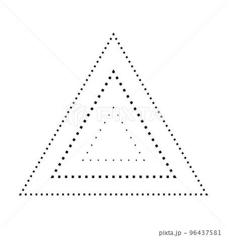 Tracing triangle shape broken line element for preschool, kindergarten and Montessori kids prewriting, drawing and cutting practice activities in vector illustration Tracing triangle shape broken line element for preschool, kindergarten and Montessori kids prewriting, drawing and cutting practice activities in vector illustration 96437581