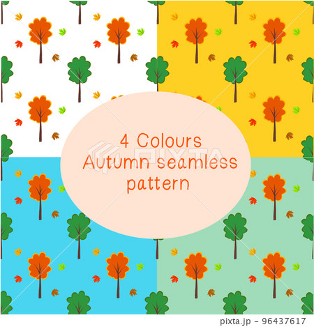 4 Colors Autumn seamless pattern. 96437617