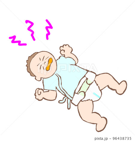 力いっぱいギャン泣きする赤ちゃんのイラスト 力いっぱいギャン泣きする赤ちゃんのイラスト 96438735