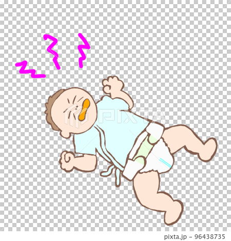 力いっぱいギャン泣きする赤ちゃんのイラスト 力いっぱいギャン泣きする赤ちゃんのイラスト 96438735