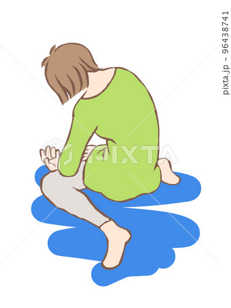 気分が落ち込んでペタンと座り込む女性の後ろ姿のイラスト 気分が落ち込んでペタンと座り込む女性の後ろ姿のイラスト 96438741