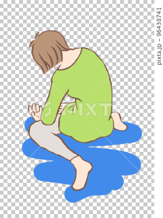 気分が落ち込んでペタンと座り込む女性の後ろ姿のイラスト 気分が落ち込んでペタンと座り込む女性の後ろ姿のイラスト 96438741