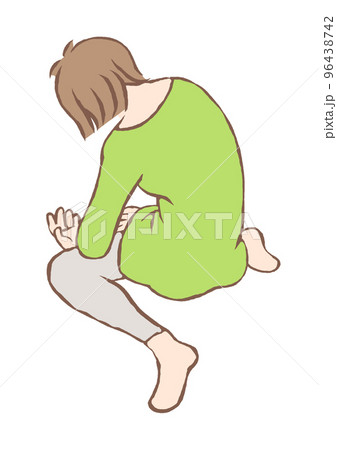 気分が落ち込んでペタンと座り込む女性の後ろ姿のイラスト 気分が落ち込んでペタンと座り込む女性の後ろ姿のイラスト 96438742