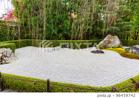 京都洛西の秋 紅葉の退蔵院 陰陽の庭 京都洛西の秋 紅葉の退蔵院 陰陽の庭 96439742