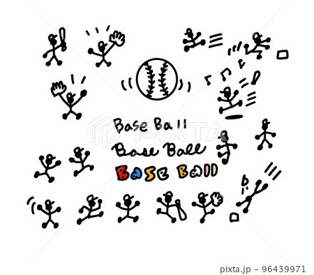 野球が大好き!イメージシルエット素材 野球が大好き!イメージシルエット素材 96439971
