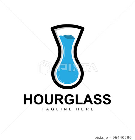 Hourglass Logo, Clock Time Design, Glass And Sand Style, Product Brand Illustration And Template Hourglass Logo, Clock Time Design, Glass And Sand Style, Product Brand Illustration And Template 96440590