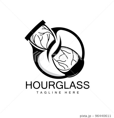 Hourglass Logo, Clock Time Design, Glass And Sand Style, Product Brand Illustration And Template 96440611