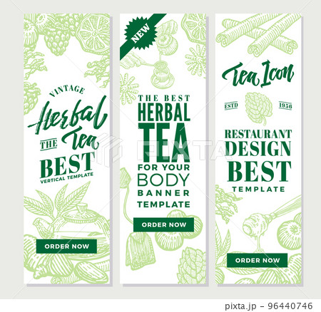 Sketch Healthy Tea Vertical Banners 96440746