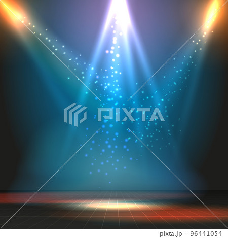 Show or dance floor vector background with spotlights 96441054