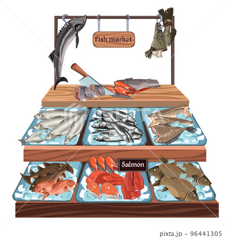 Sketch Seafood Market Concept Sketch Seafood Market Concept 96441305