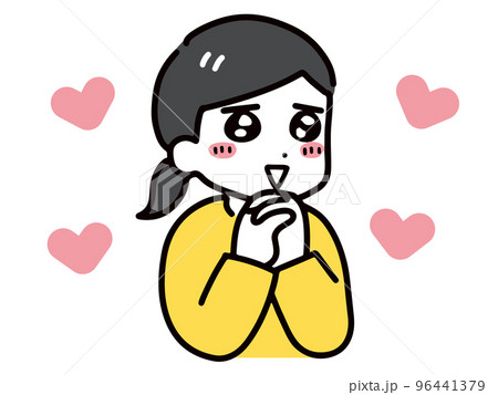 ドキドキしている私服の若い女性(上半身) ドキドキしている私服の若い女性(上半身) 96441379