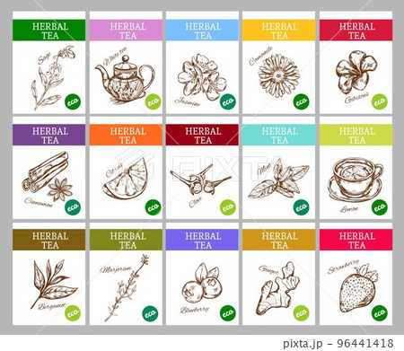 Sketch Herbal Tea Labels Collection Sketch Herbal Tea Labels Collection 96441418