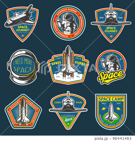 Set of vintage space and astronaut badges 96441463