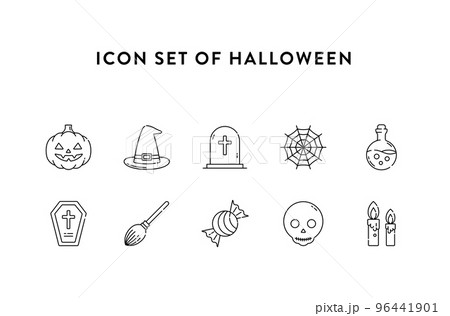 Line icons. Set of icons of Halloween 96441901