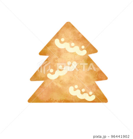 クリスマスツリーのクッキー風手描きイラスト 96441902