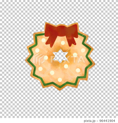 聖誕花環曲奇風格手繪插畫 96441904