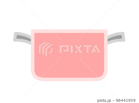 黒い持ち手の付いた赤い両手鍋のイラスト(蓋なし) 黒い持ち手の付いた赤い両手鍋のイラスト(蓋なし) 96441959