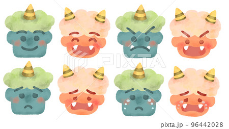 手描きイラスト オリジナル 鬼 水彩画 【公式通販】