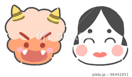 福の神 手描きイラスト 鬼と福の神の顔のイラスト 手描きのイラスト素材 [96442051] - PIXTA