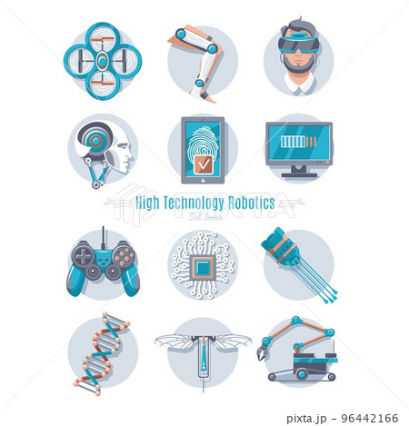 Hi-Tech Robotics Icon Set 96442166