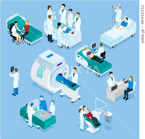 Doctor And Patient Isometric Set 96442332