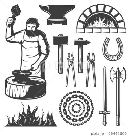 Vintage Blacksmith Elements Set 96443006