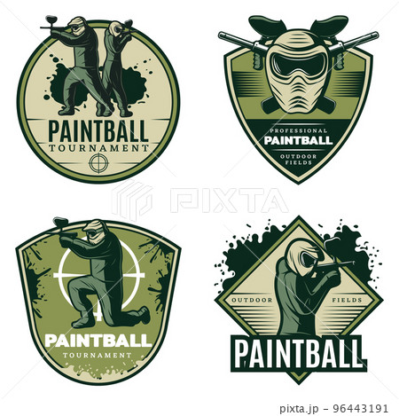 Colorful Vintage Active Leisure Emblems Set Colorful Vintage Active Leisure Emblems Set 96443191