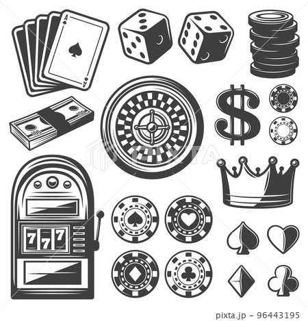 Vintage Casino Elements Set 96443195