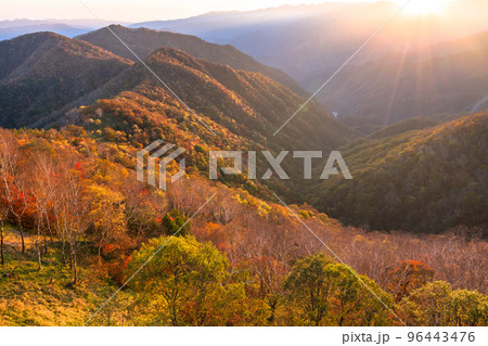 《栃木県》紅葉の奥日光・秋の半月山の眺望 96443476