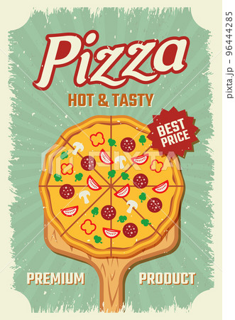 Pizza Retro Style Posterのイラスト素材 [96444285] - PIXTA