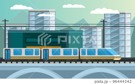 Railway Transport Orthogonal Illustration Railway Transport Orthogonal Illustration 96444342