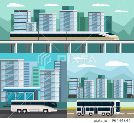 Public Transportation Orthogonal Compositions Set 96444344