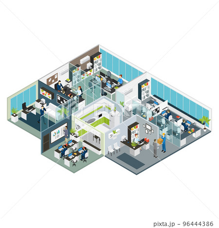 Set Room Office Isometric 96444386