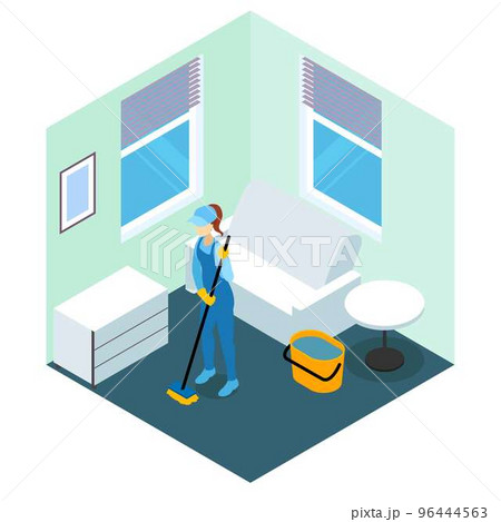 Floor Cleaning Isometric Design Floor Cleaning Isometric Design 96444563
