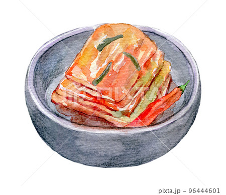 韓国料理 水彩イラスト キムチ 韓国料理 水彩イラスト キムチ 96444601