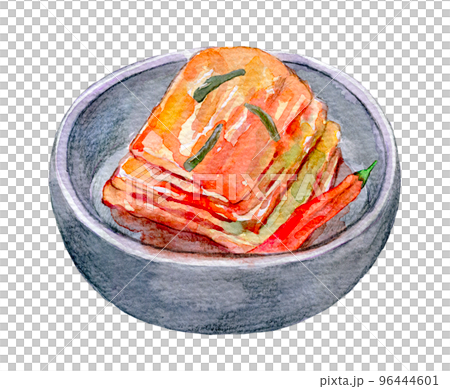 韓国料理 水彩イラスト キムチ 韓国料理 水彩イラスト キムチ 96444601