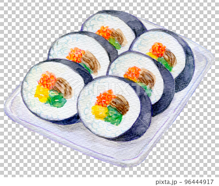 韓国料理　水彩イラスト　キンパ 96444917