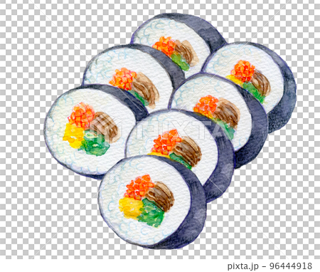 Korean food watercolor illustration Gimbap Korean food watercolor illustration Gimbap 96444918