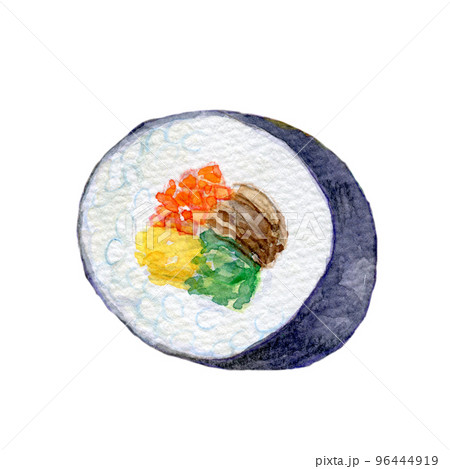 韓国料理　水彩イラスト　キンパ 96444919