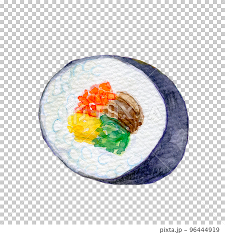 韓国料理　水彩イラスト　キンパ 96444919