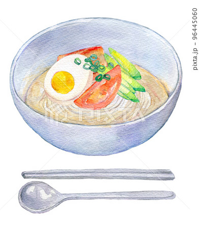 韓国料理　水彩イラスト　冷麺 96445060