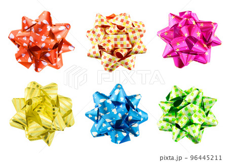 collection of ribbon bows isolated on white background. collection of ribbon bows isolated on white background. 96445211