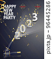 Happy new year 2023 gold and black collors place for text christmas stars 96445286